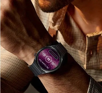 Smartwatch with 1.39 inch screen showing interface, Bluetooth calling and offline payment functions