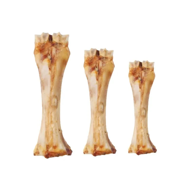 A high-calcium roasted ox bone flavour molar rod chew for puppies, shown in large, medium, and small sizes.