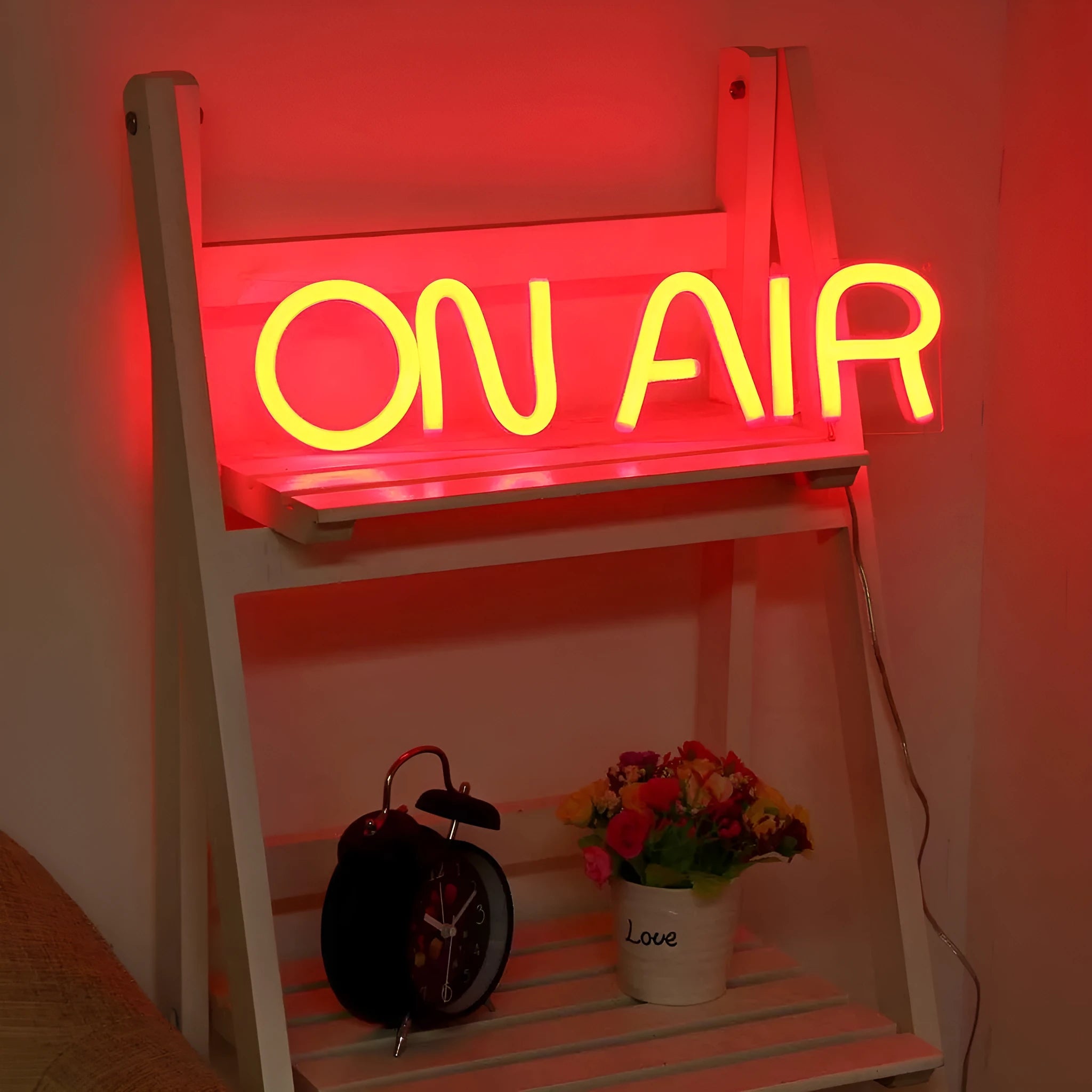 Square handmade acrylic bar decoration light sign with LED neon, measuring 40cm long.