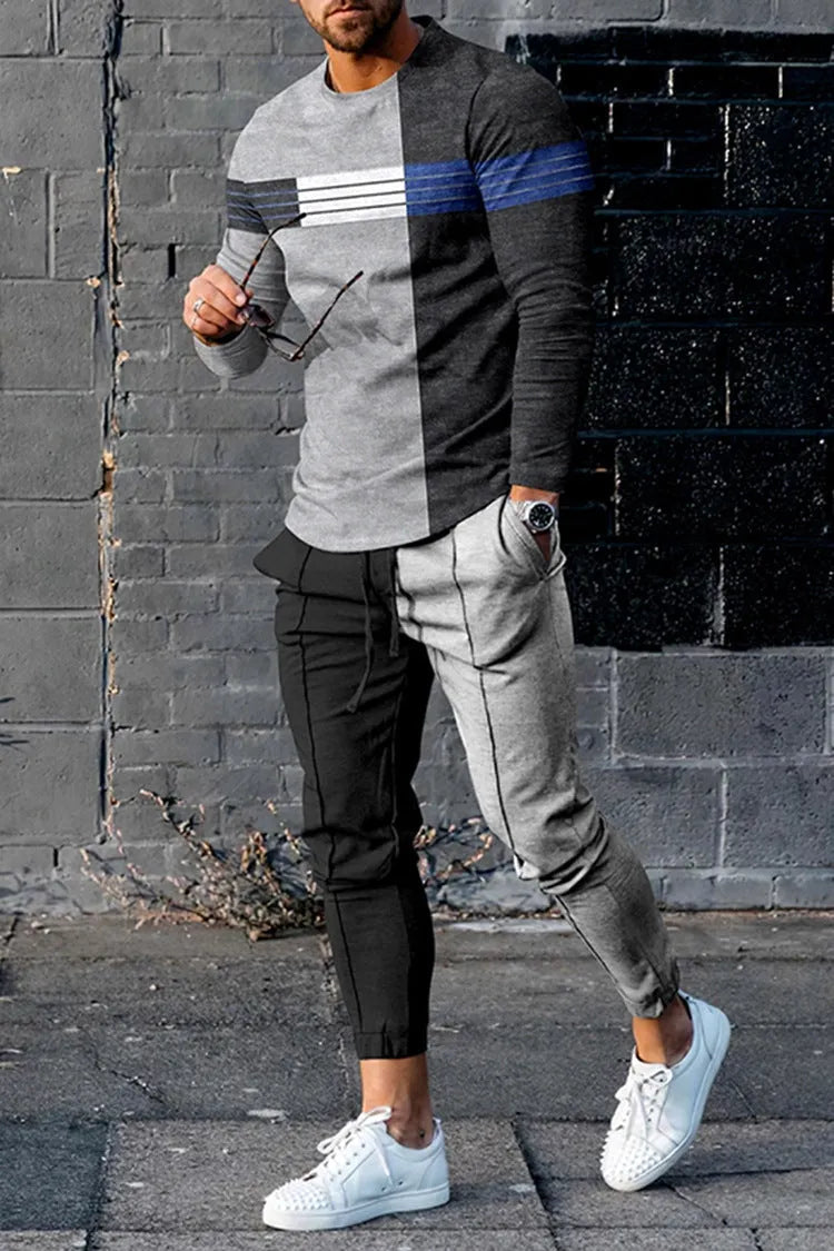 Men's casual sports suit in mesh fabric, long sleeve tracksuit, available in multiple colours and sizes M to 3XL