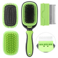 5-in-1 pet grooming comb set for cats and dogs with ABS, TPR, PP wool and stainless steel construction