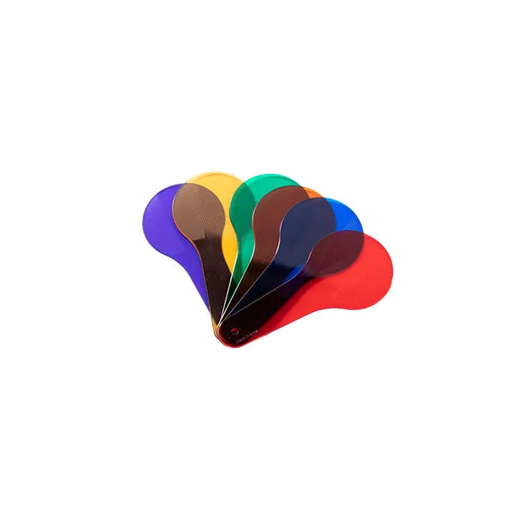 Six PVC colouring learning boards for children in red, yellow, blue, green, orange, and purple colours