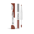 Double-headed lip liner and lip lacquer pen makeup tool showing colour options.