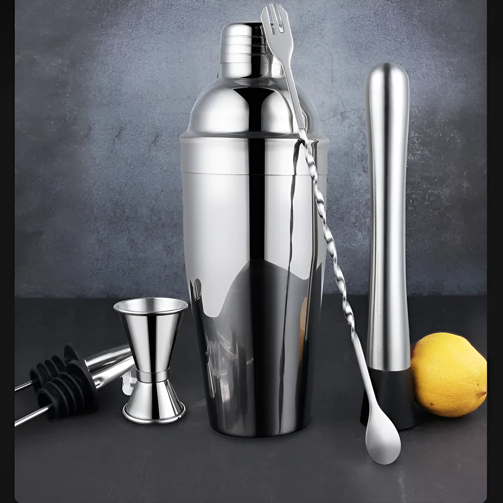 23-piece European style cocktail set with stainless steel and acrylic bar tools