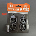 Black galvanised steel pull ring floor hook for securing cargo in a truck bed.