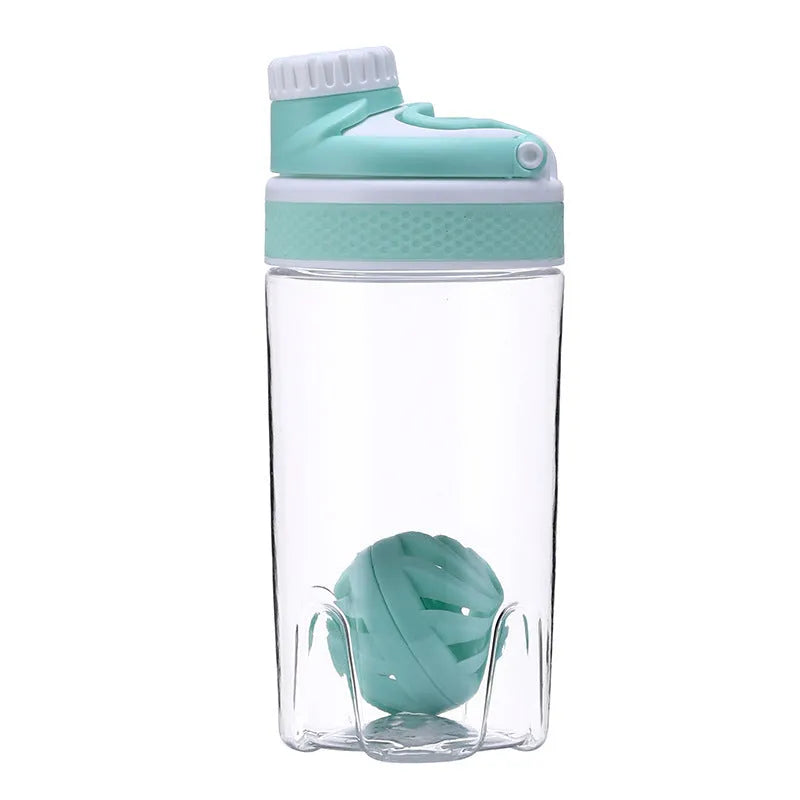 550ml protein nutrition shaker cup in blue, sealed lid, single-layer design for outdoor office use