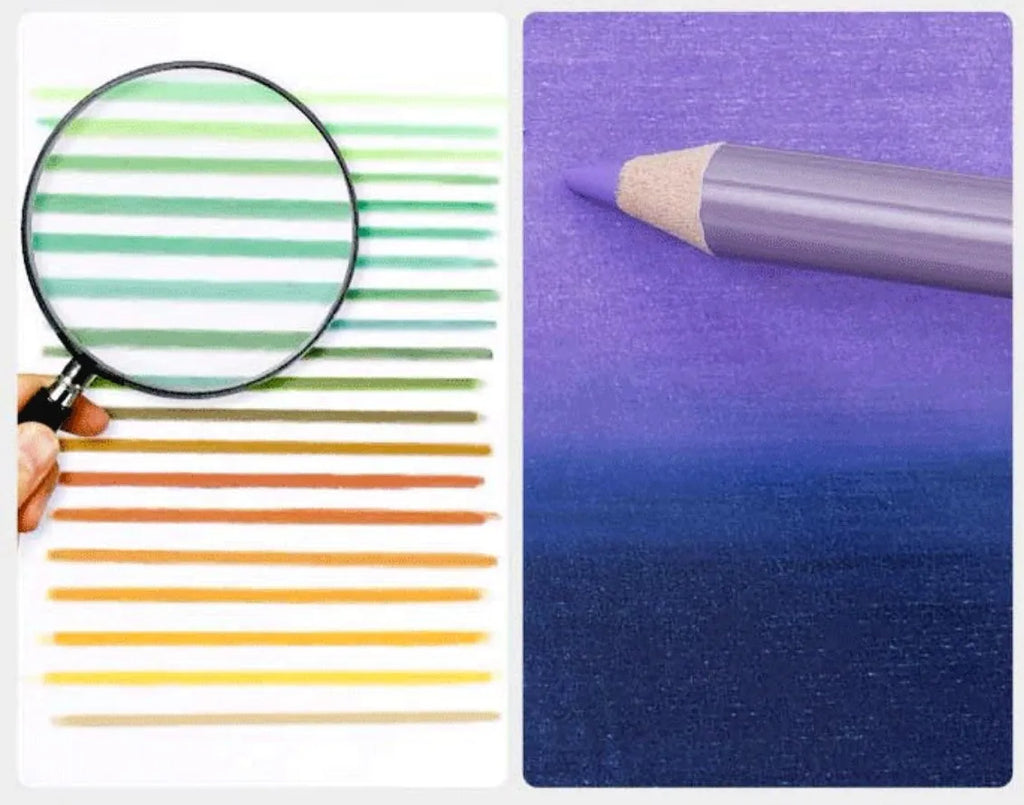 Set of 72 or 126 soft core colouring pencils for artists and students in a box.
