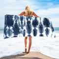 Tie-dye microfiber square beach towel 150x75cm 250g in multicolour pattern