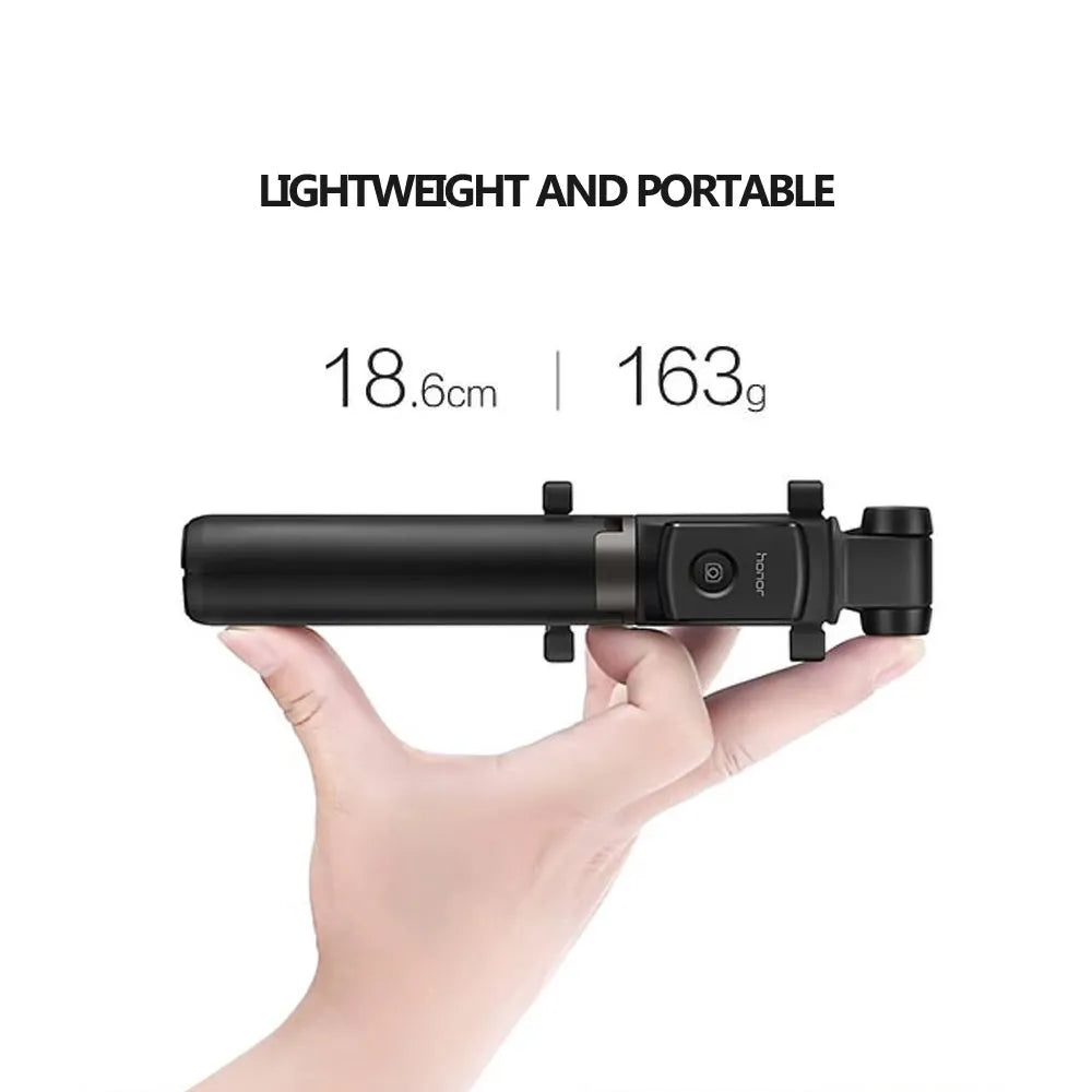 AF15 Bluetooth wireless mini tripod selfie stick folded at 186mm with plastic body in black colour