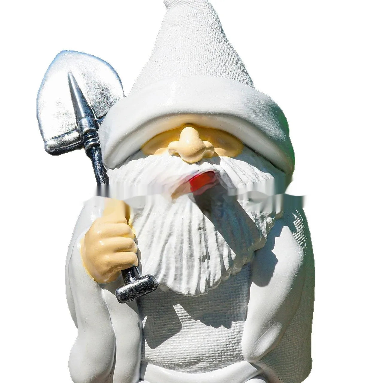 Christmas garden smoking shovel dwarf resin ornament for festive outdoor decoration