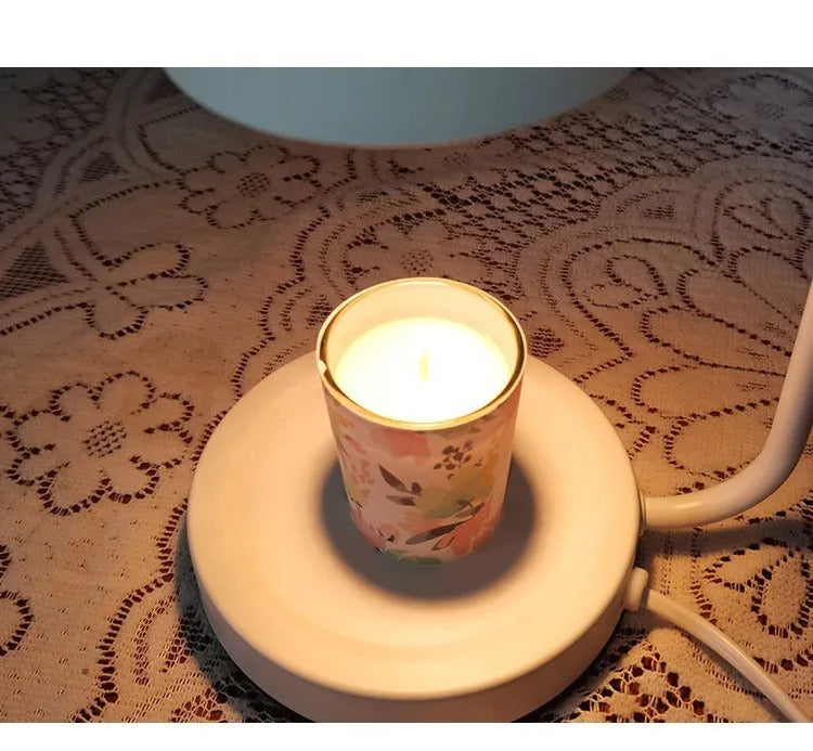 White European-style melting wax aromatherapy lamp with metal holder and dimmer switch