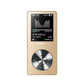 Gold, silver, or black metal MP3 music player with a 1.8 inch screen and key controls.