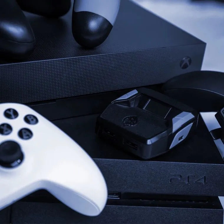 Black plastic wired wireless controller converter adapter for gaming