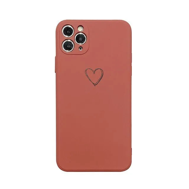 Solid colour silicone phone case for iPhone shown in black, green, grey, light green, pink, purple, red, and white options