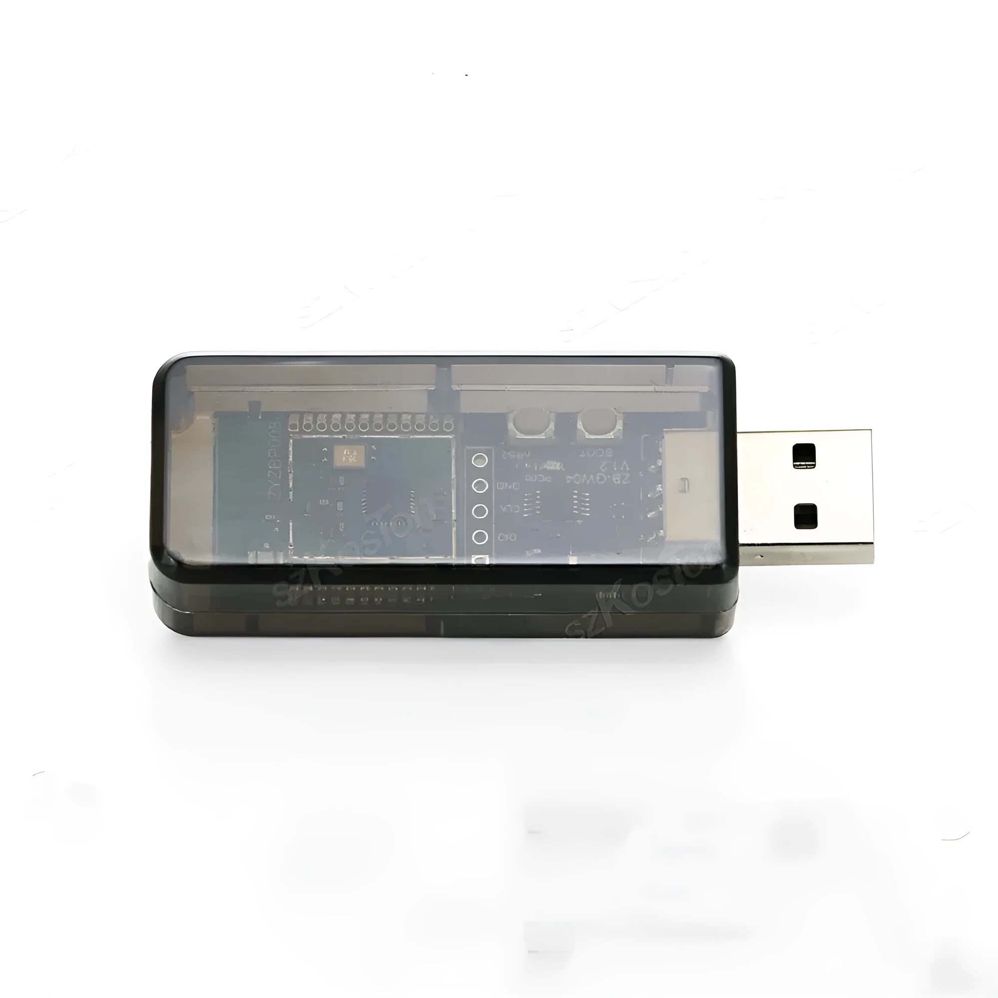 Silicon Labs EFR32MG21 Zigbee USB dongle in plastic housing for smart home automation