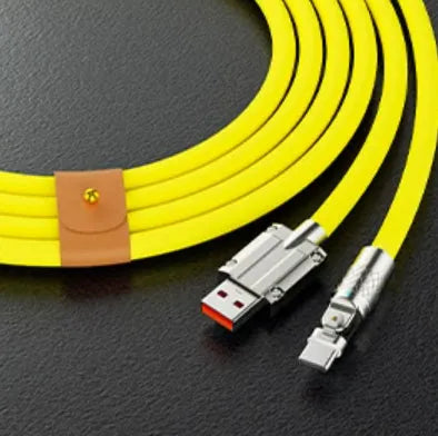 Mecha Elbow 180 Rotating Data Cable with zinc alloy connector in orange, 2m length