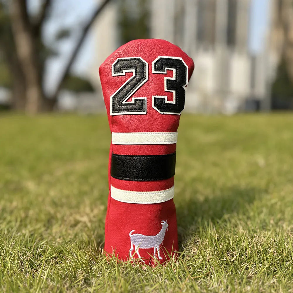 Set of four PU golf club head sleeves in a chosen colour for UT, 3/5, 1, and square putter.