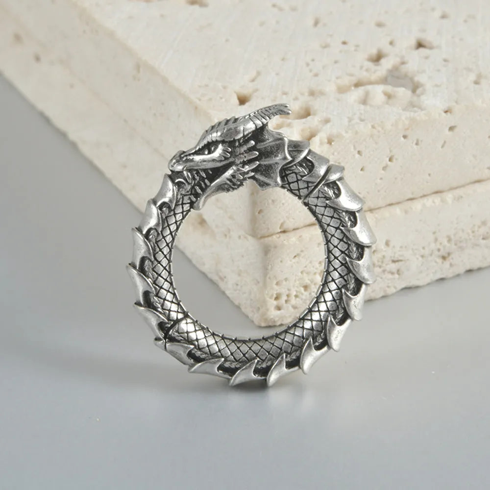 Pair of large geometric hollow-out earrings in antique silver dragon finish