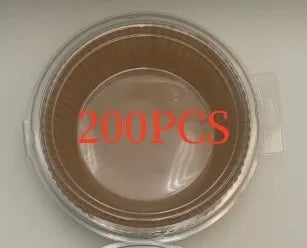 Pack of white round disposable paper liners for air fryer with 4.5cm high edge