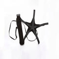 Black football juggling belt with 2-metre length made from diving suit fabric for training