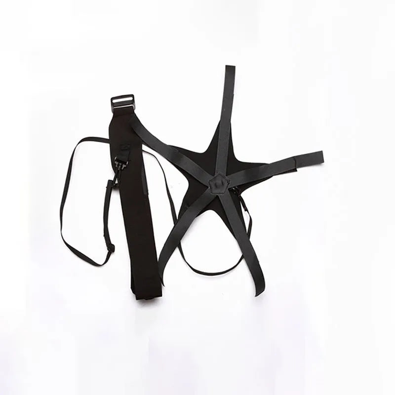 Black football juggling belt with 2-metre length made from diving suit fabric for training