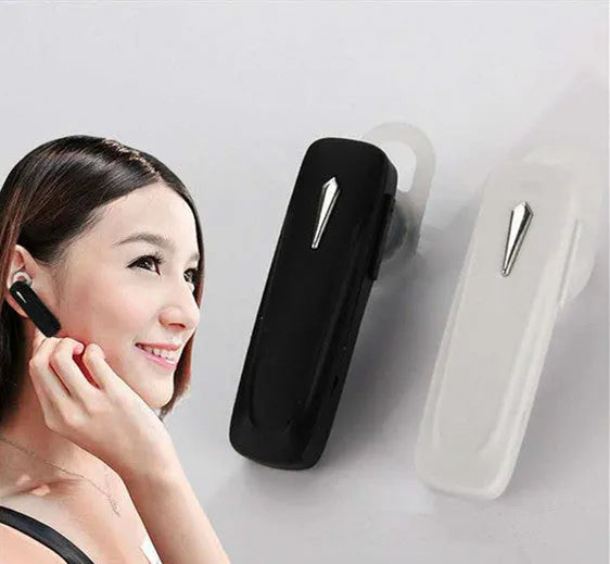 M163 black or white car Bluetooth headset with call and music controls.