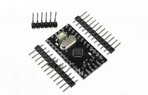 Mini Pro Professional Version electronic circuit board with multiple pins and Atmega328P microcontroller.