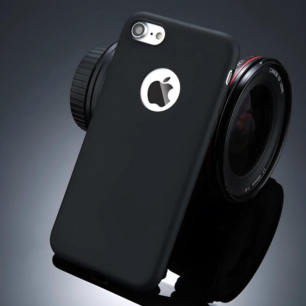 USLION soft silicon candy colour phone case for iPhone X XR 7 6 5 models on a table.