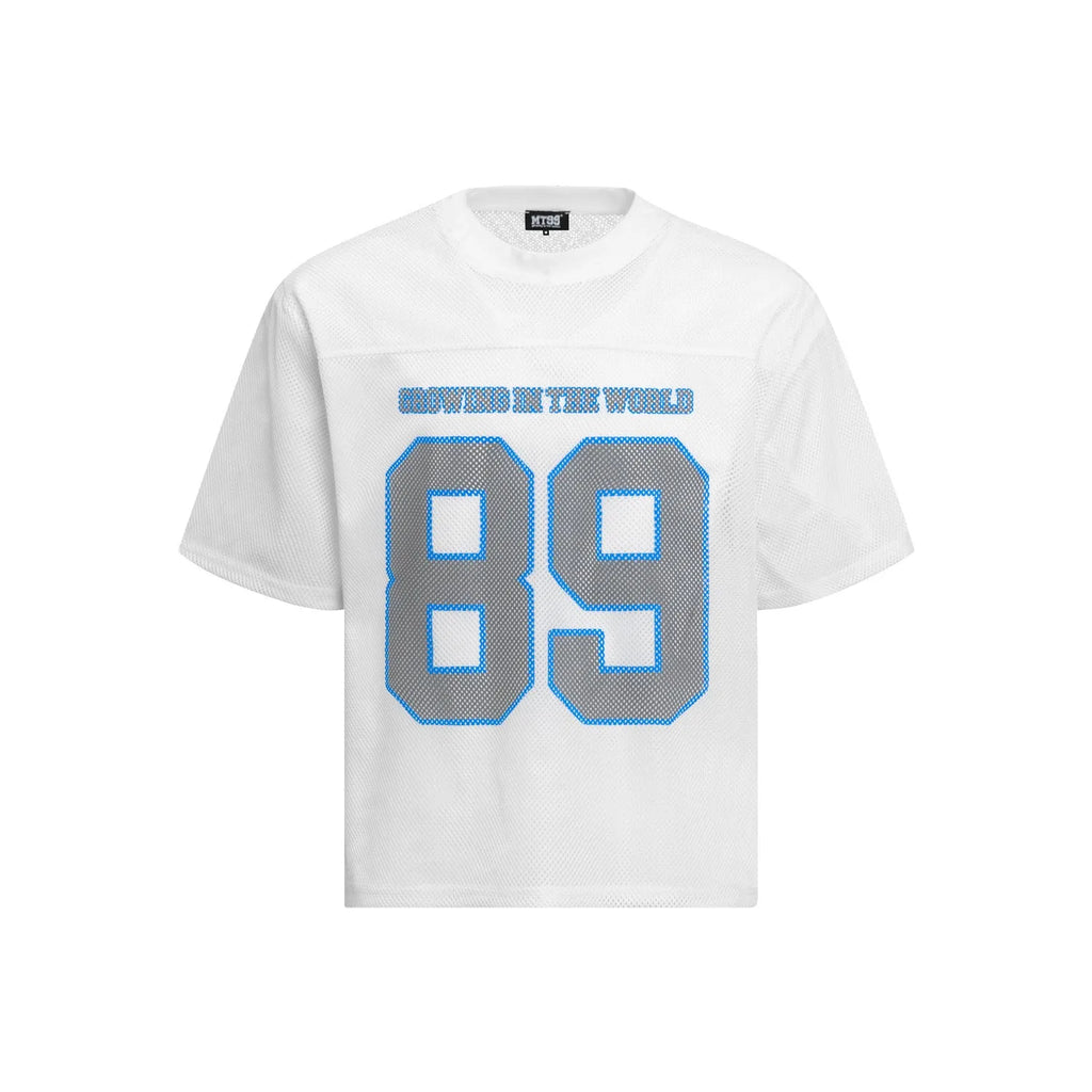 Loose-fitting casual t-shirt in chemical fibre blend available in black and white colours