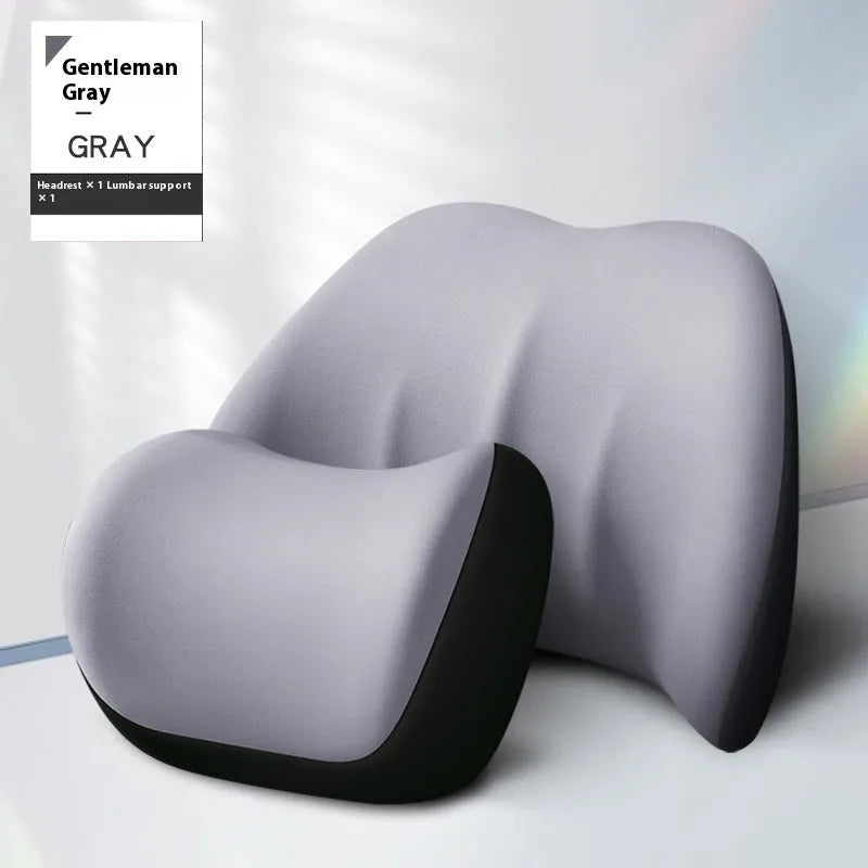 Memory foam automotive waist cushion in black elastic fabric for car lumbar support