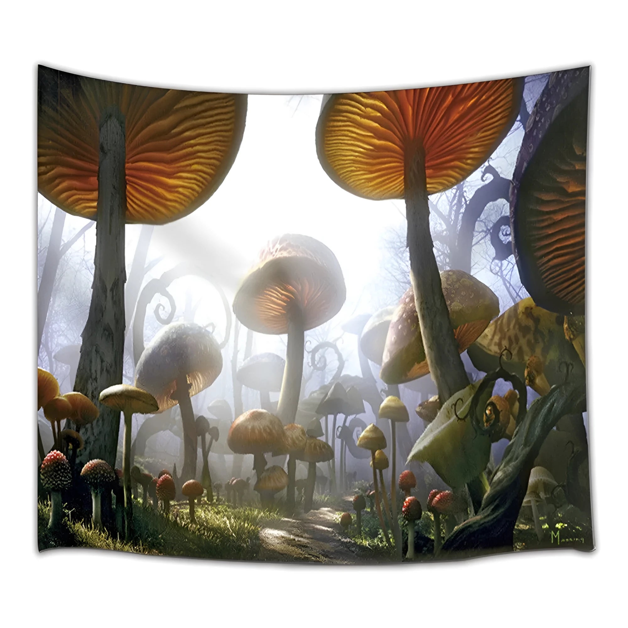 Printed yellow polyester tapestry wall hanging in 150x100cm size for dorm room decoration