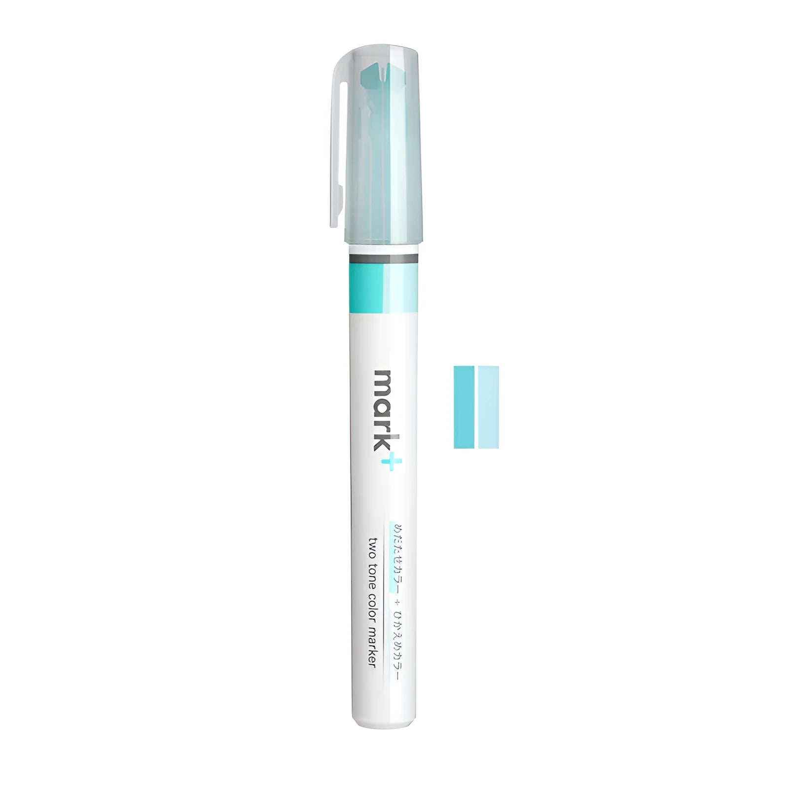 Mark+ series fibre tip highlighter marker pen in six colours: Green, Grey Blue, Grey Pink, Grey Yellow, Pink, Yellow.