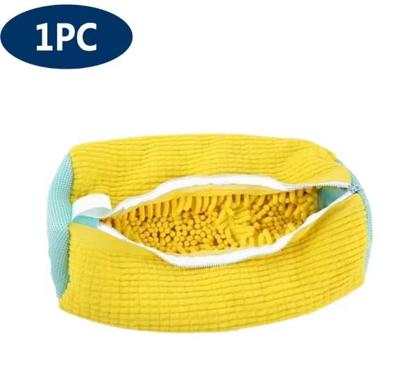 Effortless Shoe Laundry Bag with Rich Fluff Inside - Durable Zipped Washing Machine Protector for Trainers