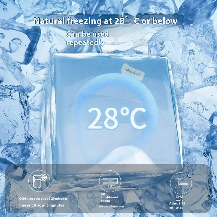 PVC cooling neck ice ring with temperature indicators for outdoor sports heatstroke prevention