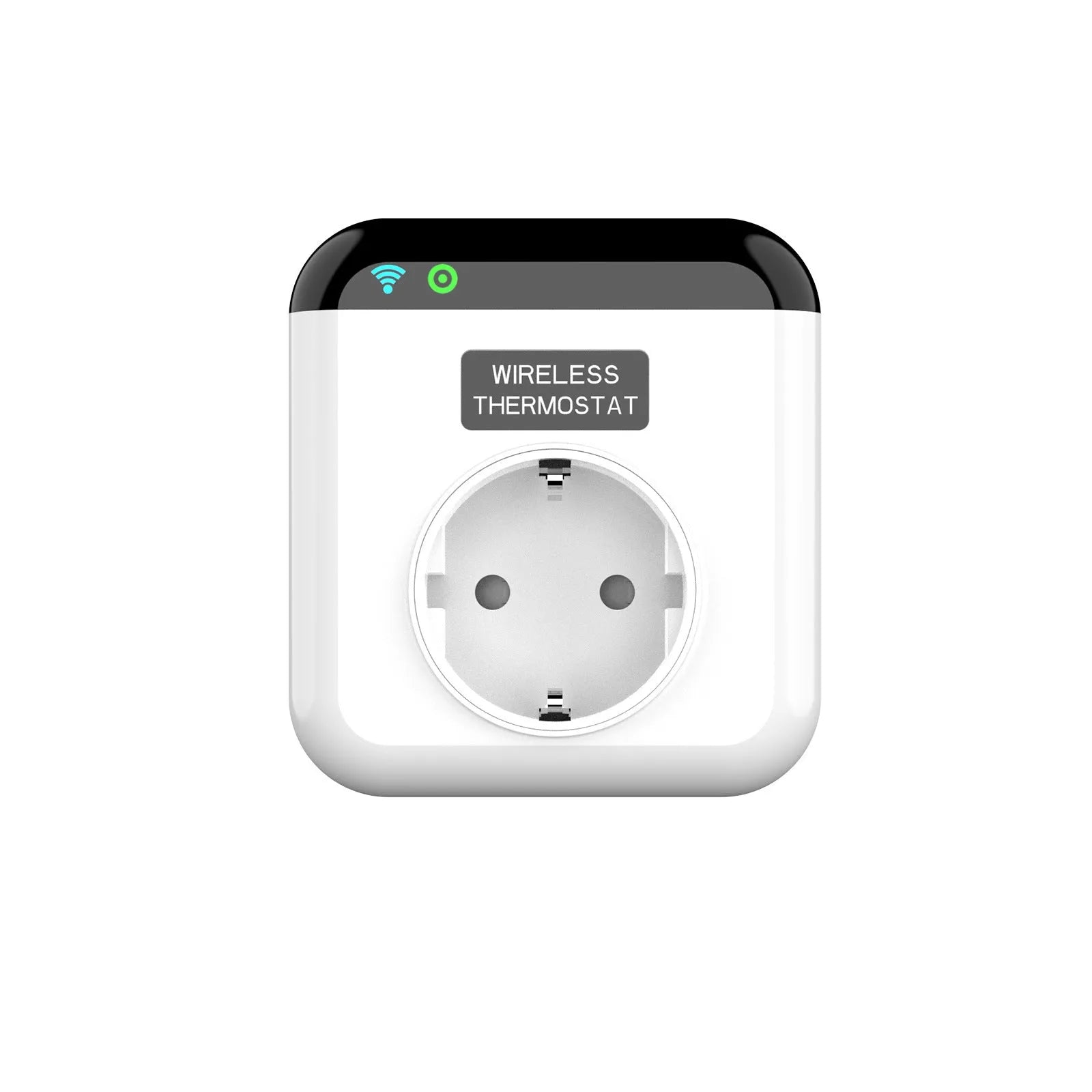 White European smart thermostatic socket with remote and voice control for heating appliances