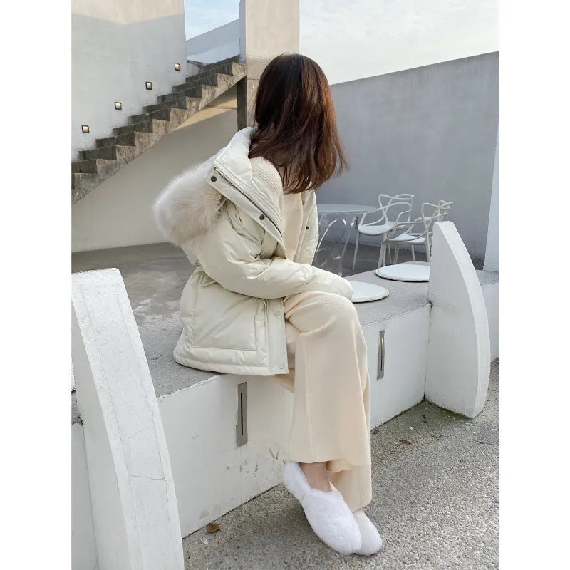 Women's knitted wide-leg high waist trousers in straight-leg style for autumn winter casual wear