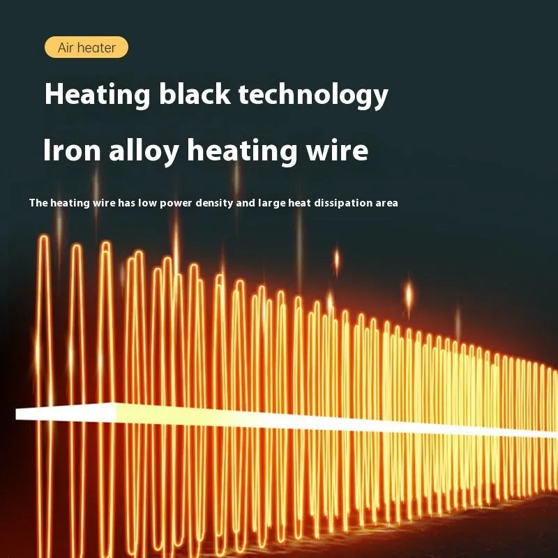 White vertical ceramic electric heater with compact design for desktop use