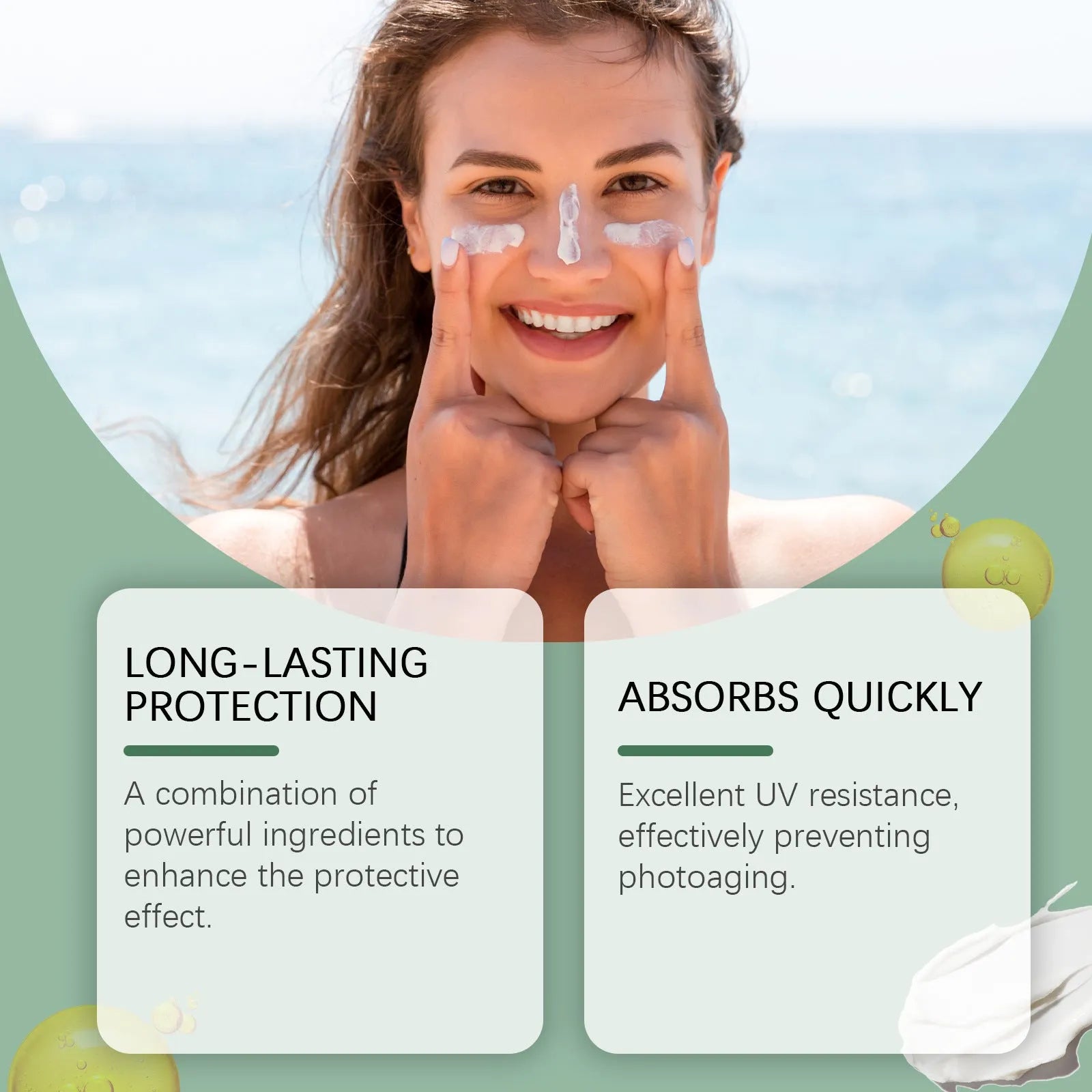 60g tube of SPF 50 sunscreen cream with UV filter protection