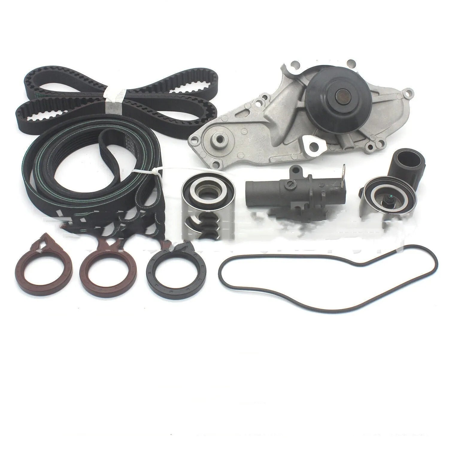 Metal belt and water pump assembly components for automotive replacement