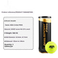 Three high elasticity tennis training balls in black, green and yellow colours for sports coaching