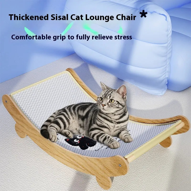 U-shaped sisal cat scratch board nest in wear-resistant non-chip recliner design for indoor cats