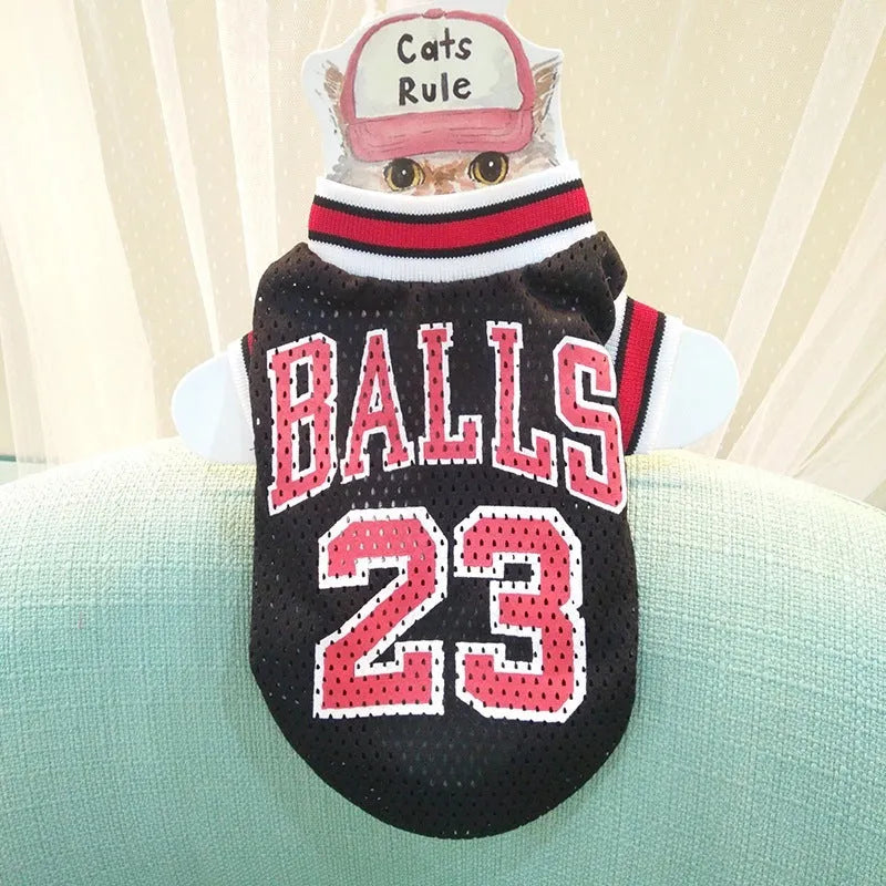 Black and red dog sweatshirt vest made from polyester fabric with breathable design