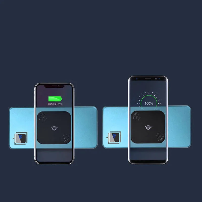Portable power bank with LCD display showing battery percentage, alloy shell, available in multiple colours