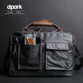Dpark black laptop bag with single shoulder strap showing 14 inch laptop compartment