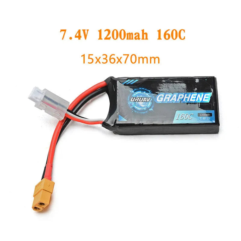 7.4V 1200mAh RC lithium battery with T-plug connector for model cars