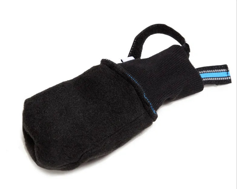 Waterproof dog boots for medium to large dogs, blue with non-slip rubber sole and reflective Velcro straps