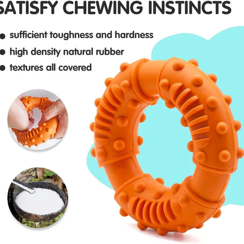 Blue orange and red hollow bendy dog fetch stick toy for safe chewing and catch games