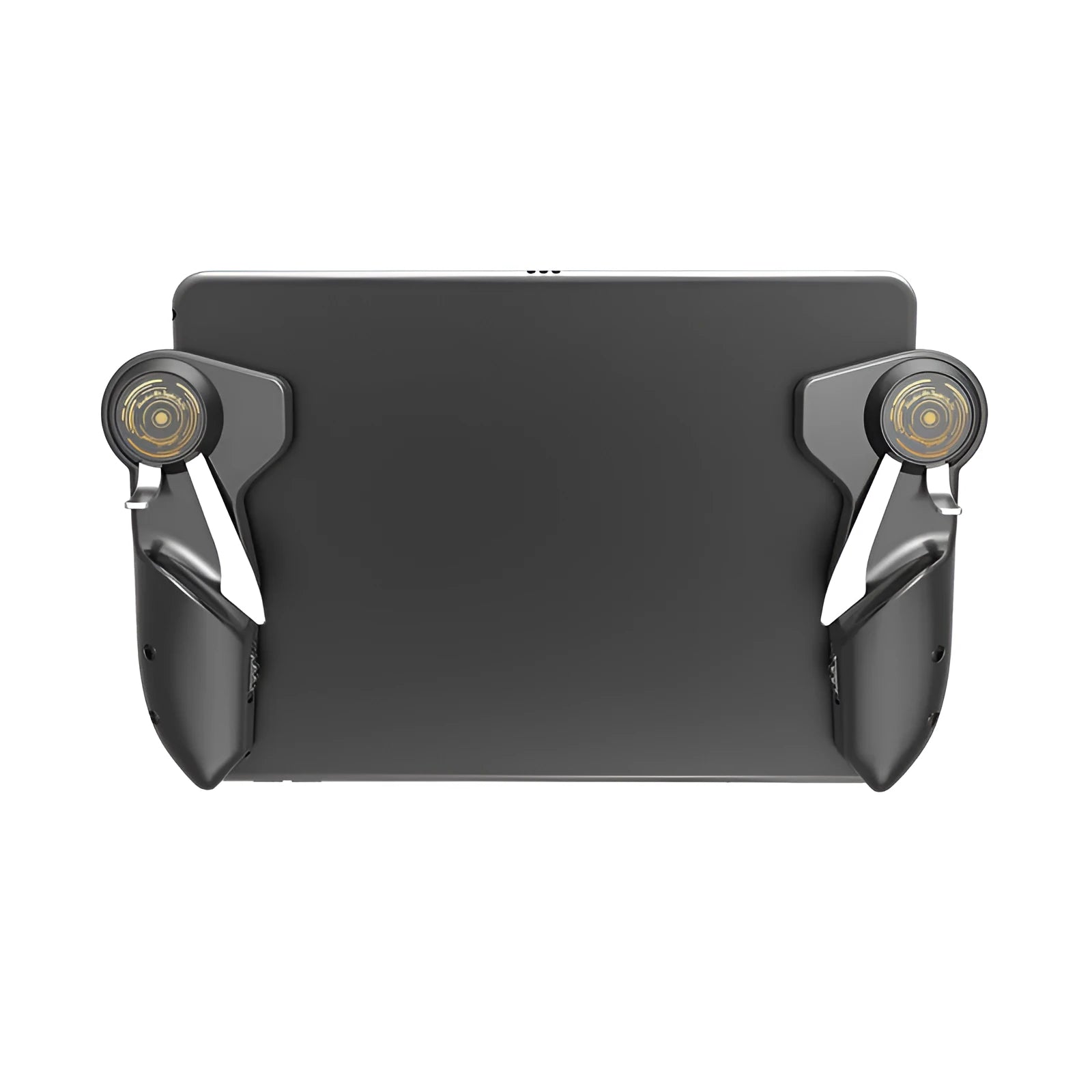 Black PUBG six finger gaming trigger controller for iPad with adjustable conductive silicone buttons