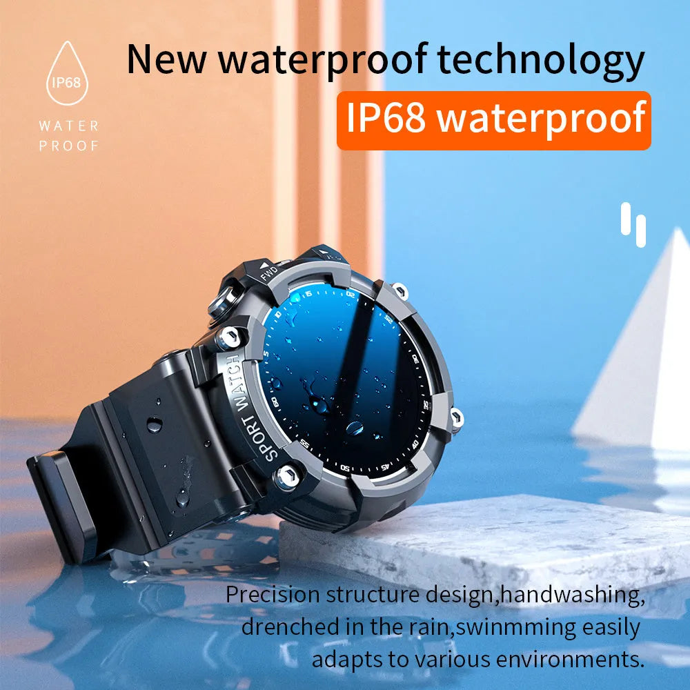 ATTACK 3 IP67 waterproof smart sports watch with round colour screen on TPU strap