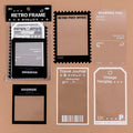 15 retro frame decorative stickers for journals with photography, film, magazine, music and social designs